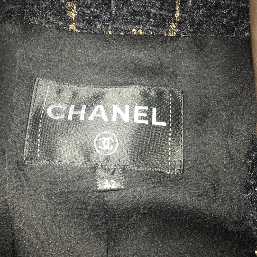 $$SOLD$$RARE $6700 CHANEL  BLACK PLAID BLAZER JACKET FR42 - Picture 12 of 14